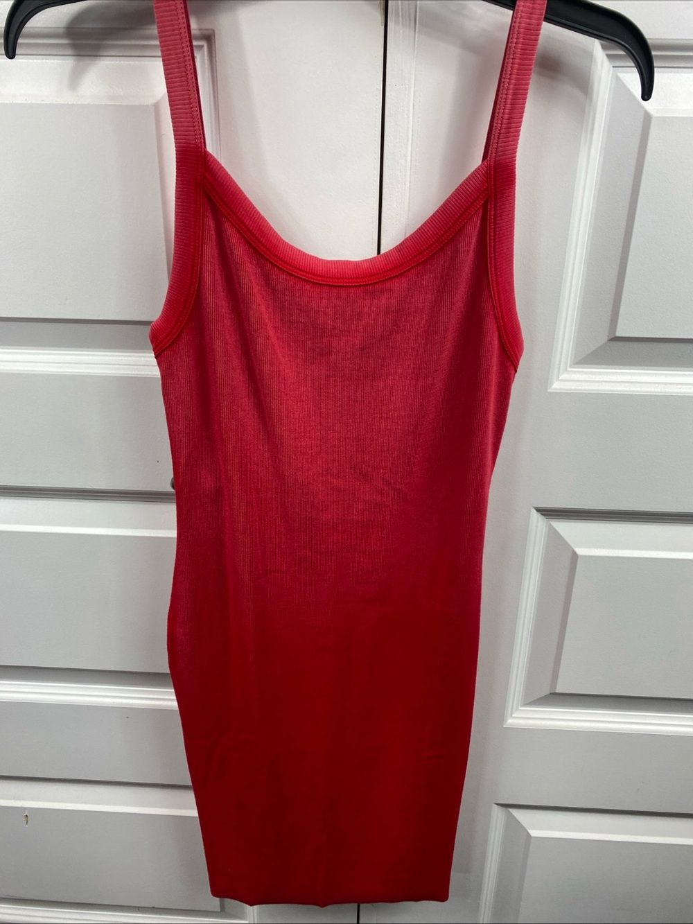 Bodycon Mini Ombré Low Back Slit Tank Dress Red Medium Cotton Citizen Party